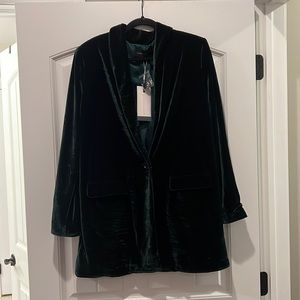Dark Green Velvet Blazer - Endless Rose - NWT - Medium